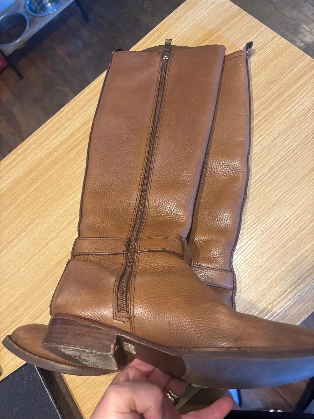 Tory Burch Amanda Cognac Leather Tall Riding Boots